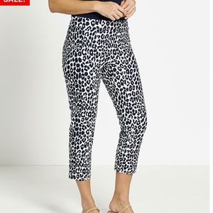 NWT Jude Connally Lucia Pant in Cheetah Navy- Casual, Classy, and Comfort